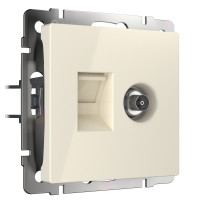 Werkel W1181303/ Розетка ТВ+Ethernet RJ-45 6 cat.(слоновая кость), a056110 Werkel W1181303/ Розетка ТВ+Ethernet RJ-45 6 cat.(слоновая кость), a056110