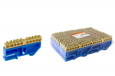 Шина "N" нулевая с изолятором на DIN-рейку 8x12мм стойка бол. 10 групп TDM Electric, SQ0801-0032