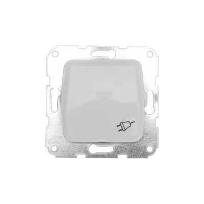 DEA Розетка 1-ая с/з с крышкой с/у 16А мех. Бел KRANZ (1/10/120) , KR-78-0213