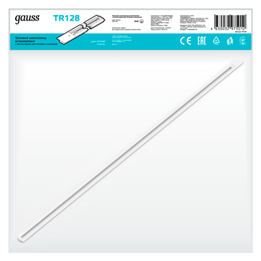 Gauss Шинопровод встраиваемый 2м белый (с адаптером питания и заглушкой), TR128