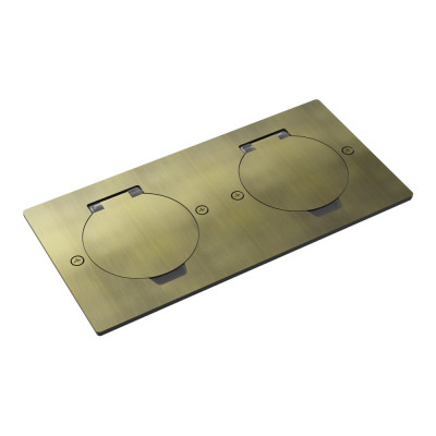 Лючок 4 мод. (2 мод. 45х45 мм.), круглая крышка, античная латунь, IP44, Donel, DFB22ZMROB