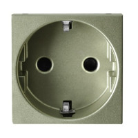 N2288.6 CV - Розетка SCHUKO с заземлением и безвинтовыми клеммами, со шторками, 16А / 250В, серия Zenit, цвет шампань - 2CLA228860N1901