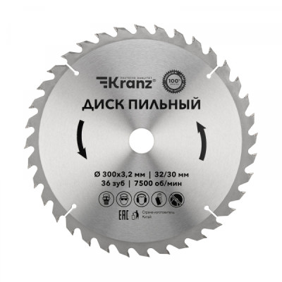 Диск пильный 300 мм х 36 зуб х 32/30 мм KRANZ, KR-92-0132