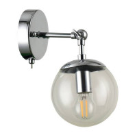 Arte Lamp BOLLA, Бра, цвет арматуры - ХРОМ, цвет плафона/декора - ПРОЗРАЧНЫЙ, 1х60W E14, A1664AP-1CC