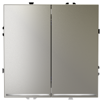 Выключатель встраиваемый VOLTUM S70 двухклавишный с подсветкой 10А, (шелк), VLS020204