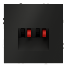 Розетка акустическая встраиваемая VOLTUM S70 4-местная, (черный матовый), VLS060308