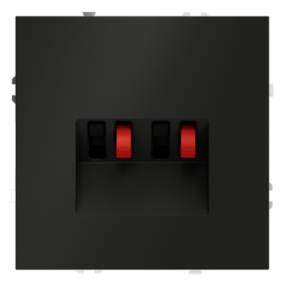 Розетка акустическая встраиваемая VOLTUM S70 4-местная, (черный матовый), VLS060308