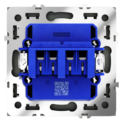Розетка акустическая встраиваемая VOLTUM S70 4-местная, (черный матовый), VLS060308