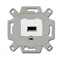 ABB BJE Мех USB-розетки/разъёма, USB-type A, USB2.0, 5 полюсов, цвет альпийский белый