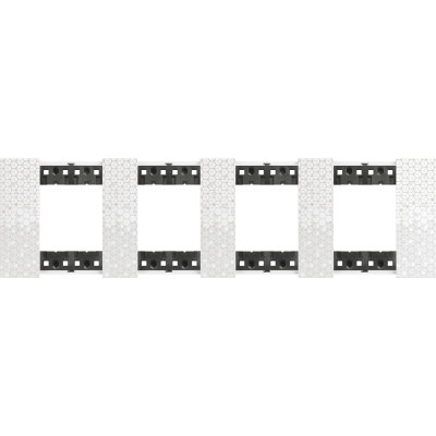 KA4802M4MW Bticino LIVING NOW. Декоративная рамка 4 поста (2+2+2+2 модуля).Цвет "Пиксель", KA4802M4MW