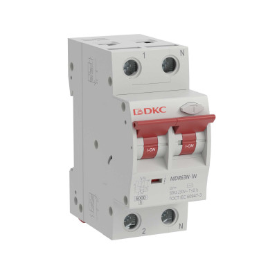 ДКС Автоматический выключатель дифференциального тока YON max типа MDR, 1P+N, 100mA, 50A, хар-ка C, 6kA, тип А, MDR63N-1N3C50-A