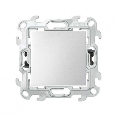 Simon Переключатель (проходной) с подсветкой 10AX 250В~ с системой Push&Go цвета алюминий S24 Harmonie, 2420204-033