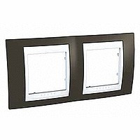 UnicaCh Рамка 2-ная горизонт., какао/бел.