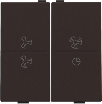 Niko Шоколад Накладка на радиокнопку с обозначением вентилятора, двухклавишная, 124-00013 Niko Шоколад Накладка на радиокнопку с обозначением вентилятора, двухклавишная, 124-00013