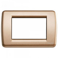 16753.22 - Vimar Накладка для 3 модулей RONDO металл металлик бронзовый
