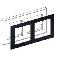 IRIDIUM Рамка на 2 поста, черный, Monaco 04 без кромки, 04P205