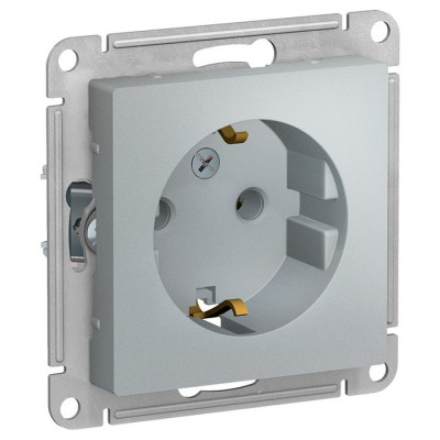IRIDIUM Розетка с заземляющим контактом, 250 В, 16 А, винтовой зажим. Цвет серебристый, M0102