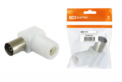 Гнездо TV антенное угл. белое без пайки, инд. упаковка TDM Electric, SQ1809-0016