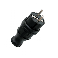 Вилка прямая каучуковая 230В, 2P+PE, 16A, IP44 EKF