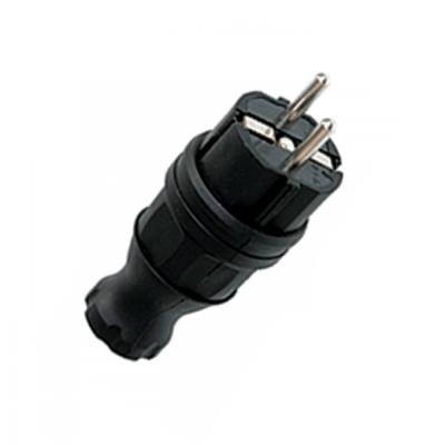 Вилка прямая каучуковая 230В, 2P+PE, 16A, IP44 EKF