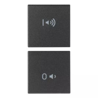 Vimar Две половинные клавиши 1М для автоматизации, с регулировкой громкости, с антибактериальным покрытием, серая, 19751.AB.4