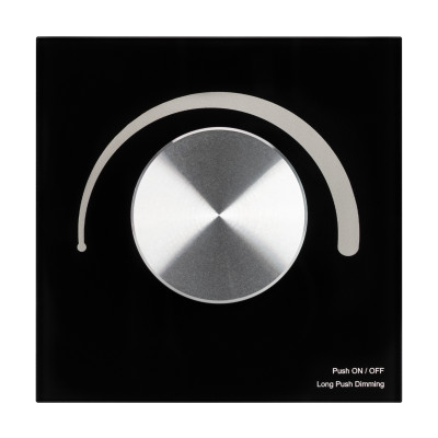 Панель SMART-P99-DIM-G-IN Black (230V, 1.5A, 0/1-10V, Rotary, 2.4G) (Arlight, Стекло), 028433